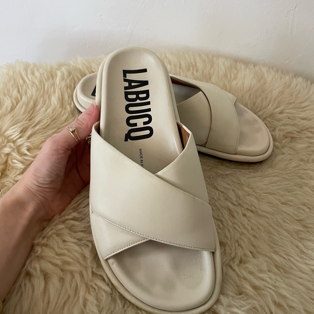 Labucq Mo Slide Ivory Nappa leather size 10 / 40 - Picture 5 of 7